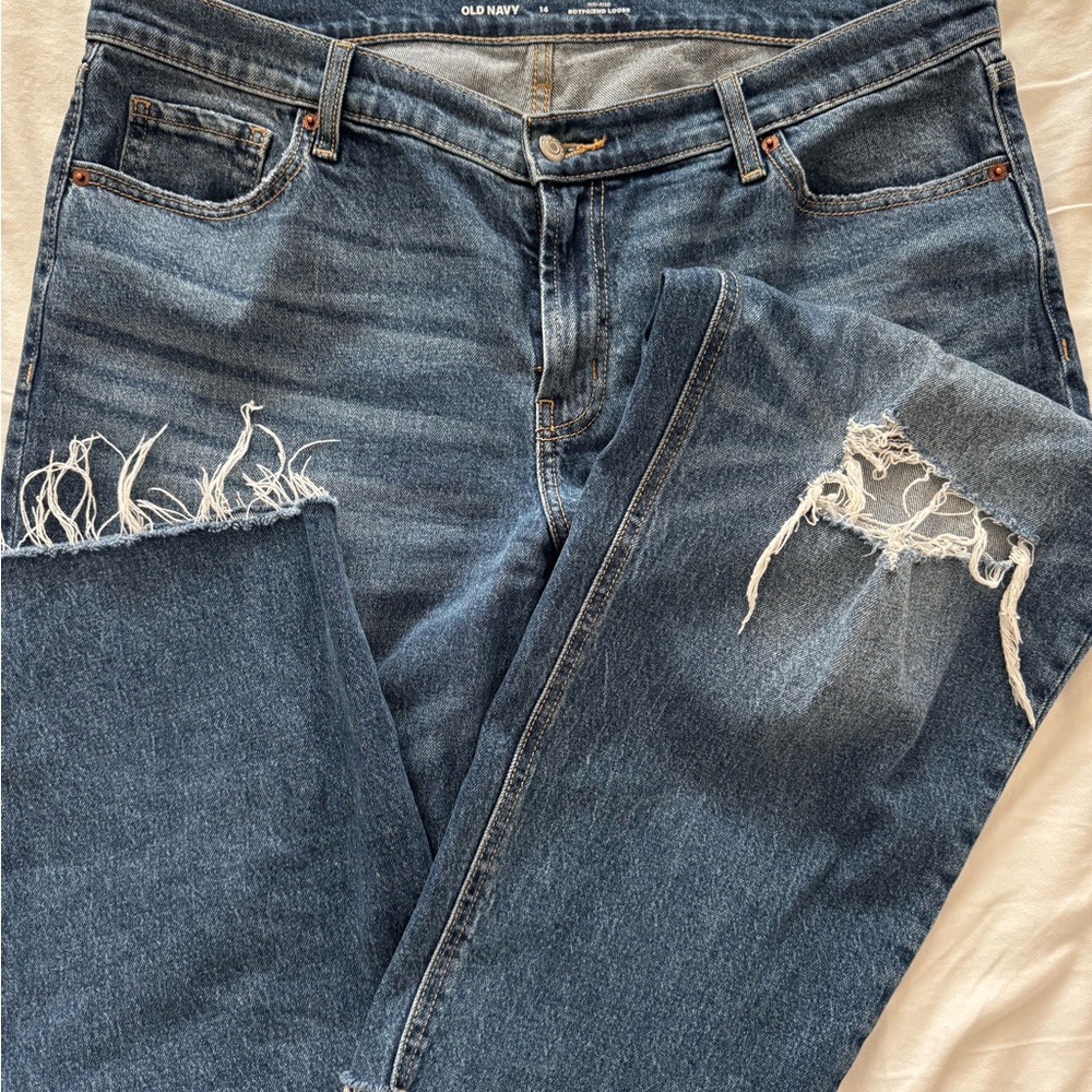 Old Navy Blue Distressed Women Jeans